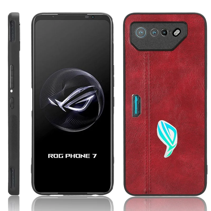 Кожаный чехол с покрытием из TPU + PC для Asus ROG Phone 7 5G - Красный