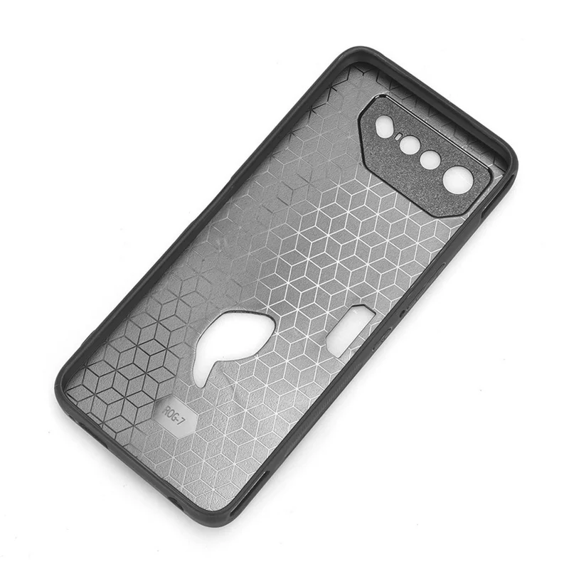 For Asus ROG Phone 7 5G Leather Coated TPU+PC Phone Case Cowhide Texture Anti-Scratch Cover - Orange