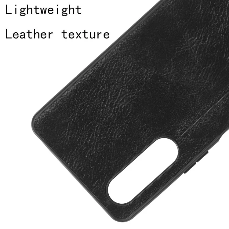For Sony Xperia 10 V Stitching Line Design Back Cover PU Leather Coated TPU+PC Phone Case - Black