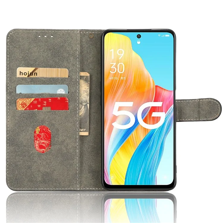 Для Oppo A98 5G / F23 5G / A1 5G PU кожаный чехол-подставка с блокировкой RFID, бумажник для телефона с ремешком - черный