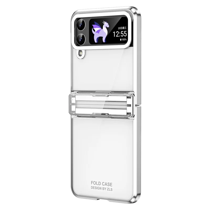 Für Samsung Galaxy Z Flip4 5G Hard PC Electroplating Case Scharnier Schutz Stoßfestes Telefongehäuse - Silber