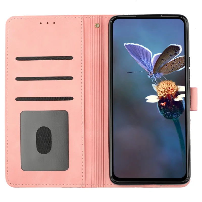 Для iPhone 6 / 6s / 7 / 8 / SE (2020) / SE (2022) Цветочный с тиснением чехол-книжка из искусственной кожи Стенд против падения - Розовый