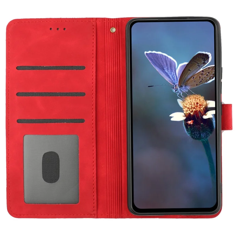 For iPhone 6 / 6s / 7 / 8 / SE (2020) / SE (2022) Flower Imprinted PU Leather Phone Case Wallet Stand Anti-drop Cover - Red
