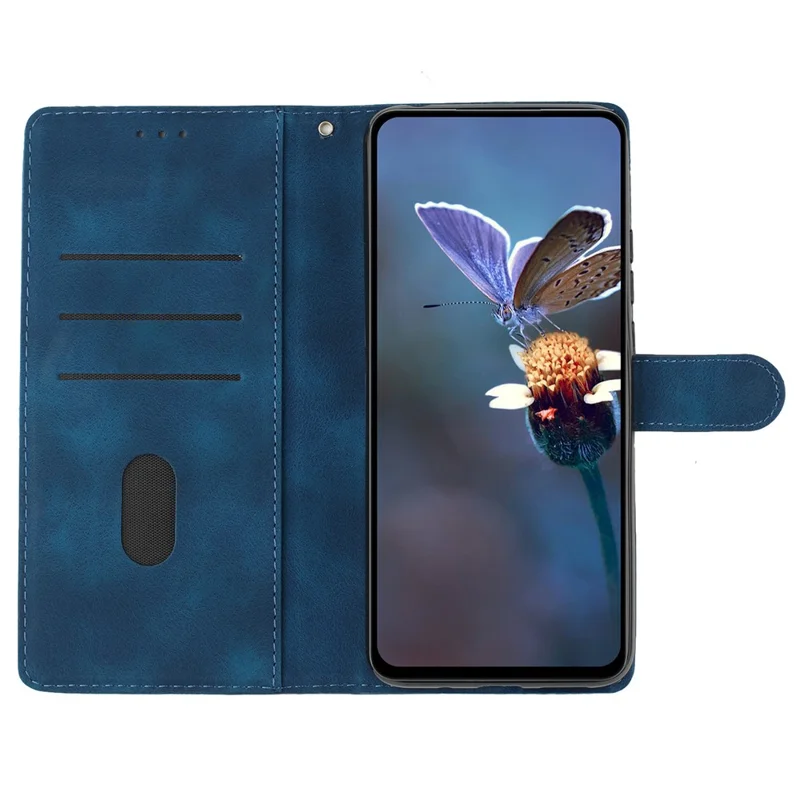 Für Samsung Galaxy S21 4G / 5G Flower Imprint PU Lederetui Wallet Stand Schützendes Telefongehäuse - Blau