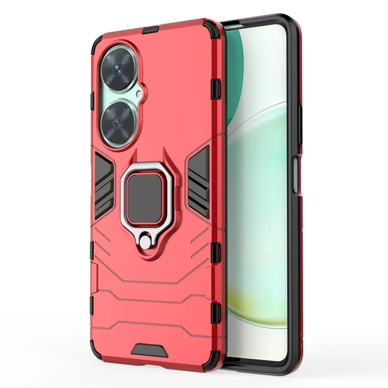 For Huawei nova 11i Soft TPU Hard PC Phone Case Kickstand Shockproof Cover - Red