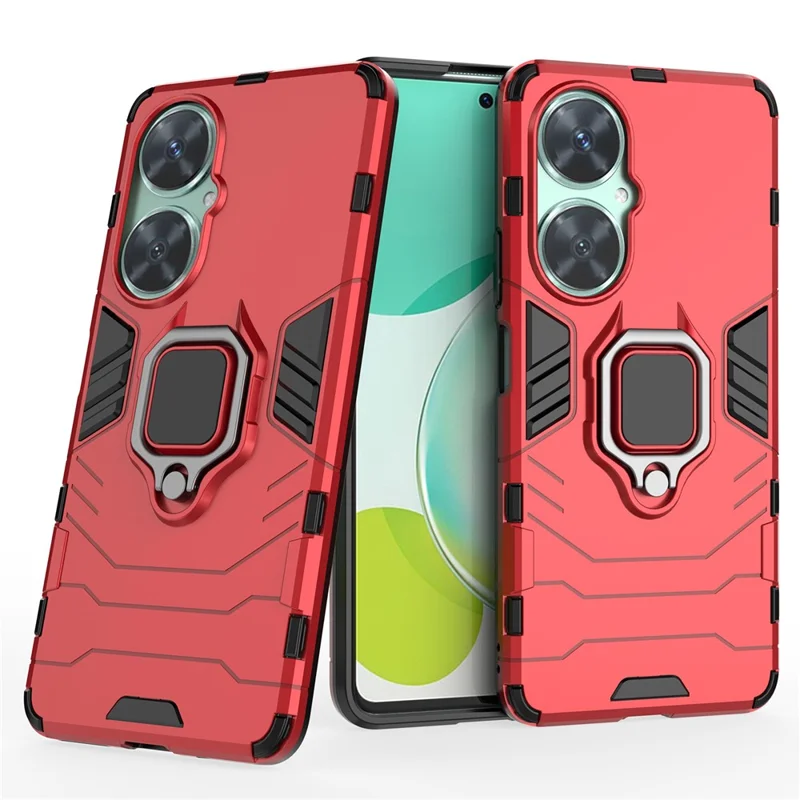 For Huawei nova 11i Soft TPU Hard PC Phone Case Kickstand Shockproof Cover - Red