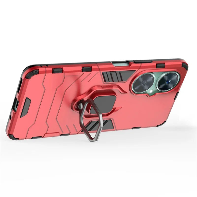 For Huawei nova 11i Soft TPU Hard PC Phone Case Kickstand Shockproof Cover - Red