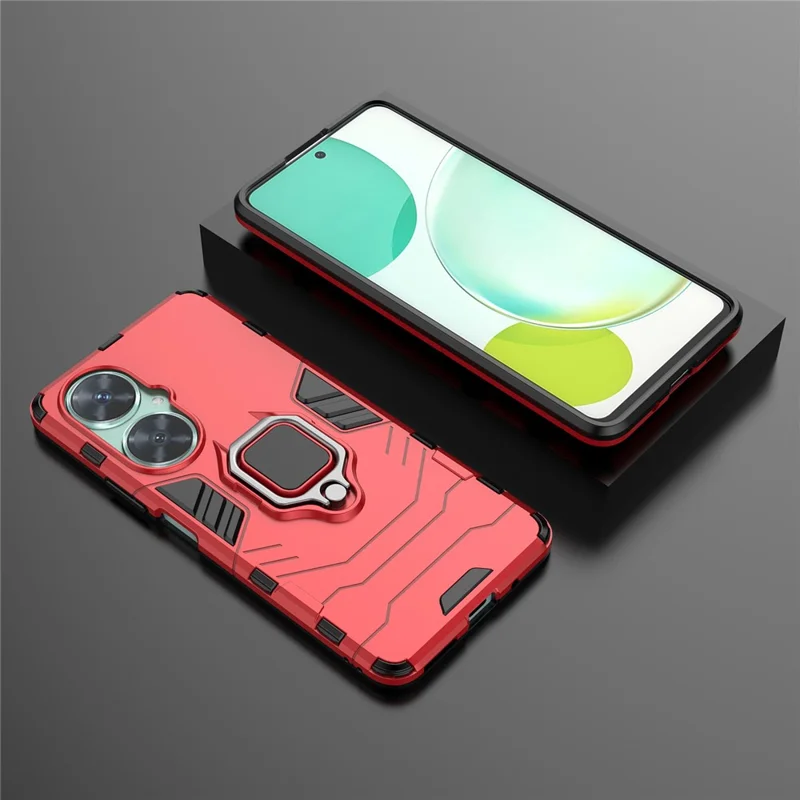 For Huawei nova 11i Soft TPU Hard PC Phone Case Kickstand Shockproof Cover - Red