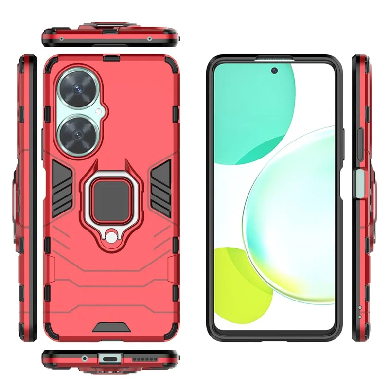 For Huawei nova 11i Soft TPU Hard PC Phone Case Kickstand Shockproof Cover - Red