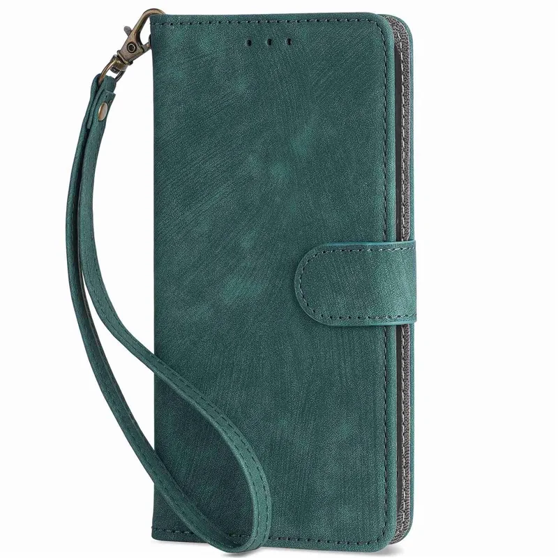 For Huawei nova 11i / Maimang 20 / Enjoy 60 Pro PU Leather RFID Blocking Wallet Cover Stand Phone Case with Strap - Green