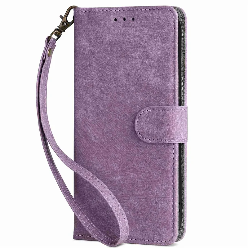 For Huawei nova 11i / Maimang 20 / Enjoy 60 Pro PU Leather RFID Blocking Wallet Cover Stand Phone Case with Strap - Purple