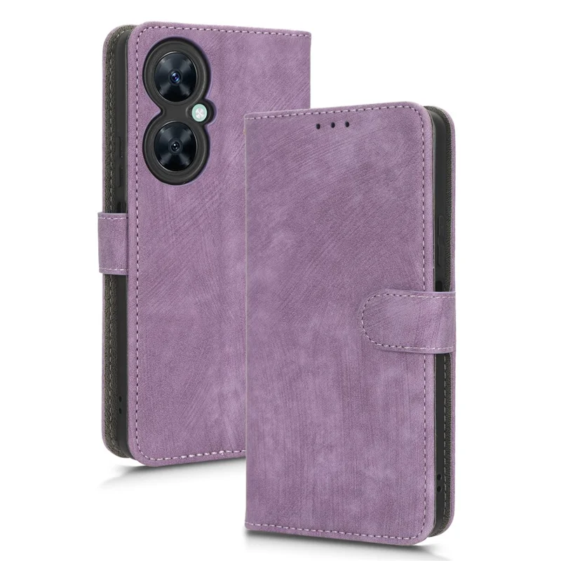 For Huawei nova 11i / Maimang 20 / Enjoy 60 Pro PU Leather RFID Blocking Wallet Cover Stand Phone Case with Strap - Purple