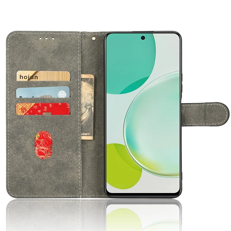 Para Huawei nova 11i / Maimang 20 / Enjoy 60 Pro Funda de teléfono tipo cartera de cuero sintético con bloqueo RFID y soporte - Marrón