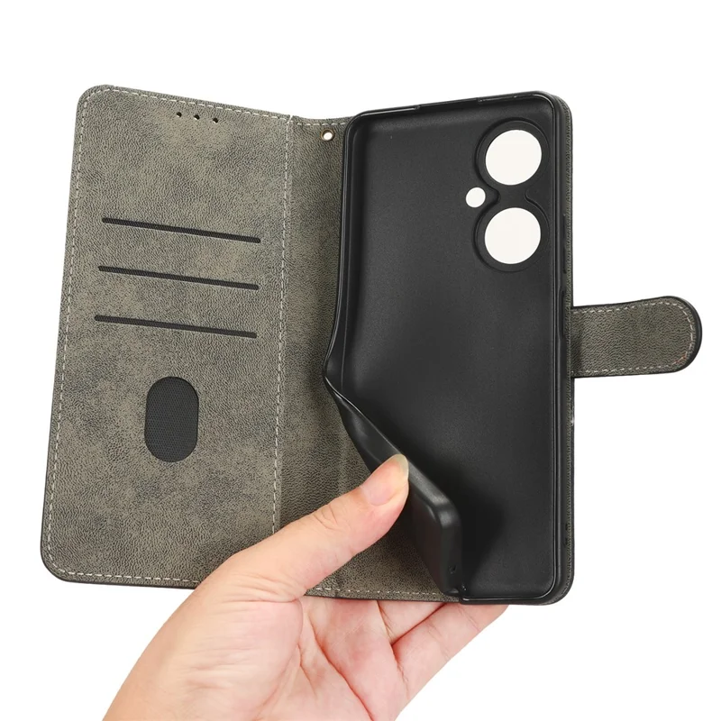 Para Huawei nova 11i / Maimang 20 / Enjoy 60 Pro Funda de teléfono tipo cartera de cuero sintético con bloqueo RFID y soporte - Marrón