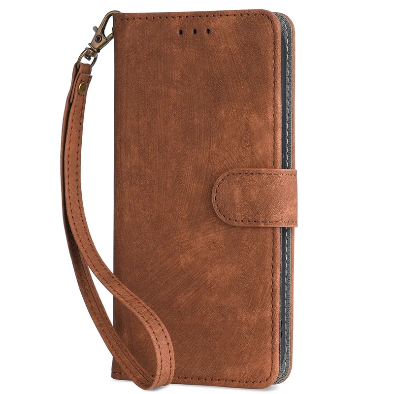 Para Huawei nova 11i / Maimang 20 / Enjoy 60 Pro Funda de teléfono tipo cartera de cuero sintético con bloqueo RFID y soporte - Marrón