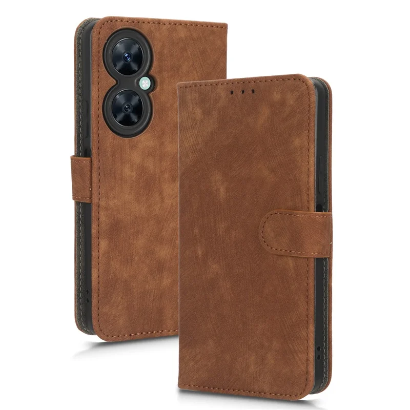 Para Huawei nova 11i / Maimang 20 / Enjoy 60 Pro Funda de teléfono tipo cartera de cuero sintético con bloqueo RFID y soporte - Marrón