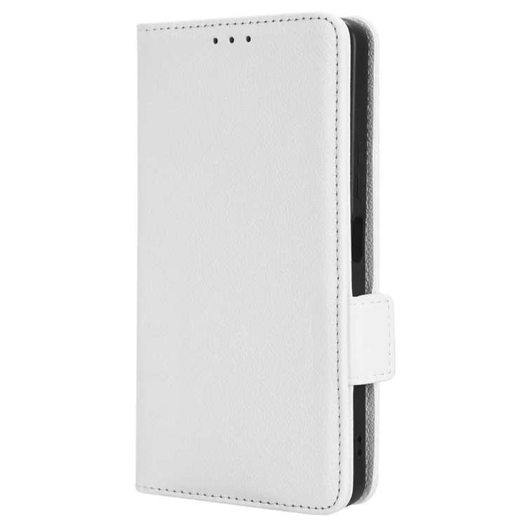 Wallet Cover for Huawei Maimang 20  /  nova 11i  /  Enjoy 60 Pro Litchi Texture PU Leather Stand Phone Case - White