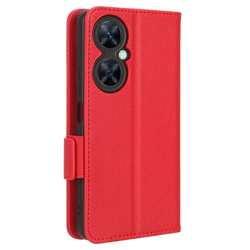 Funda de cartera para Huawei Maimang 20 / nova 11i / Enjoy 60 Pro Textura de piel de Litchi PU Funda de teléfono con soporte - Rojo