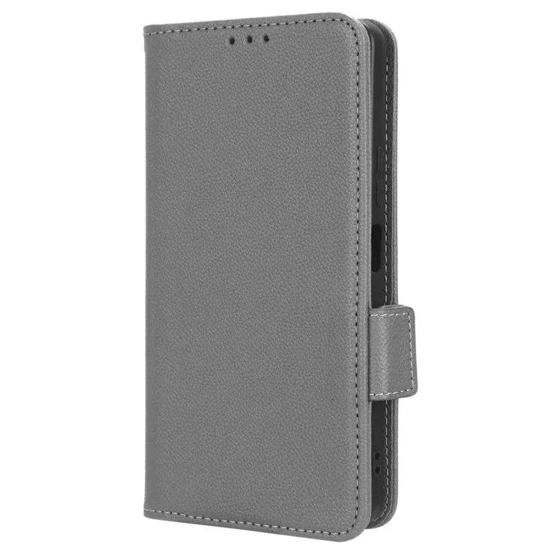 Wallet Cover for Huawei Maimang 20  /  nova 11i  /  Enjoy 60 Pro Litchi Texture PU Leather Stand Phone Case - Grey
