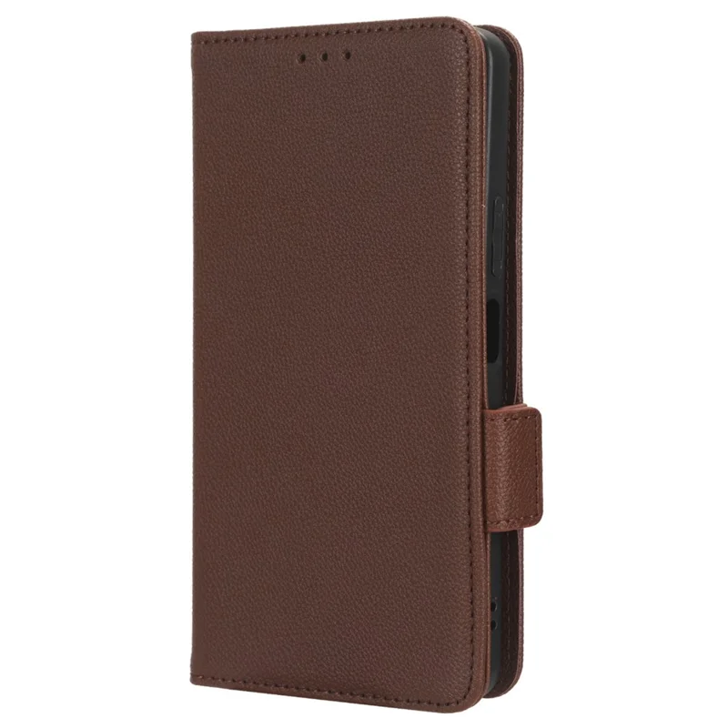 Wallet Cover for Huawei Maimang 20  /  nova 11i  /  Enjoy 60 Pro Litchi Texture PU Leather Stand Phone Case - Brown
