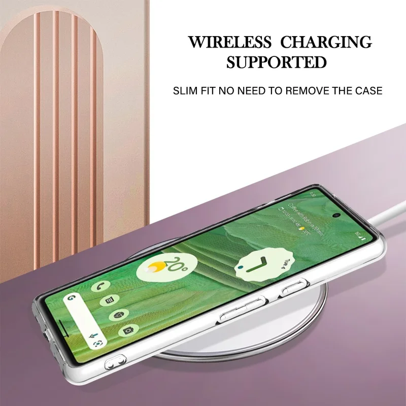 For Google Pixel 7a TPU Case with IMD Marble Pattern Electroplated Back Cover - White 006