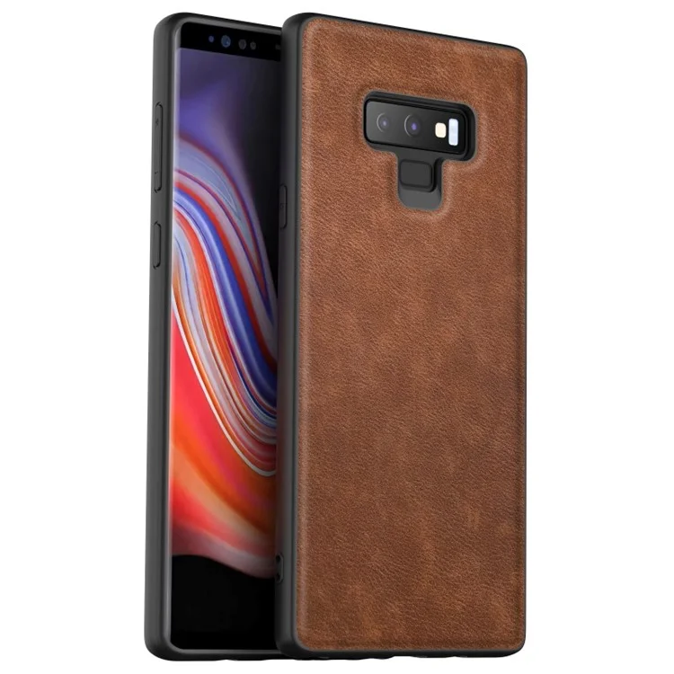For Samsung Galaxy Note9 N960 Retro Phone Case Anti-drop PU Leather+TPU+PC Protective Cover - Brown