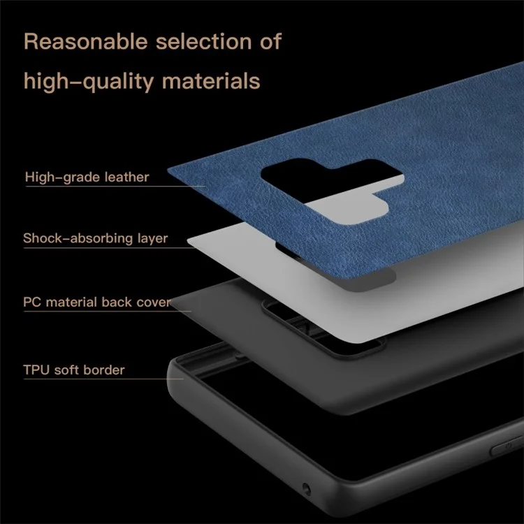 For Samsung Galaxy Note9 N960 Retro Phone Case Anti-drop PU Leather+TPU+PC Protective Cover - Brown