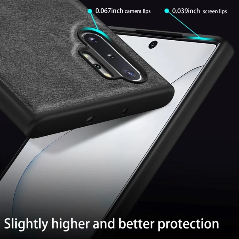 Voor Samsung Galaxy Note 10 Plus 5G Retro Mobiele Telefoonhoesje Leercoating TPU+PC Cover - Bruin