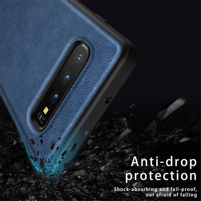 Custodia per telefono per Samsung Galaxy S10 Plus, Retro Back Cover in PU Leather Coated TPU+PC - Marrone