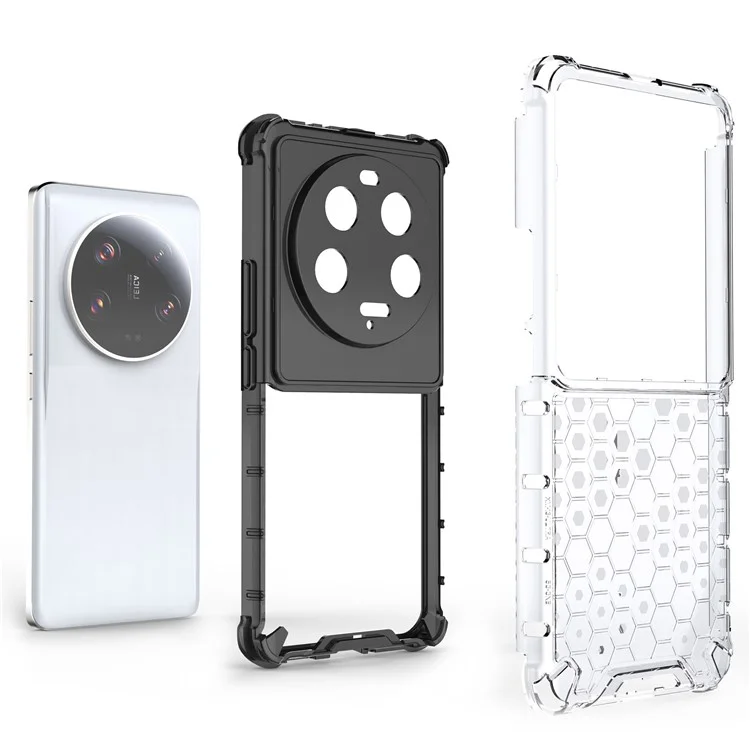 Für Xiaomi 13 Ultra Anti-Kratzer Wabenstruktur Handyhülle TPU+PC Anti-Drop Smartphone Cover - Grau