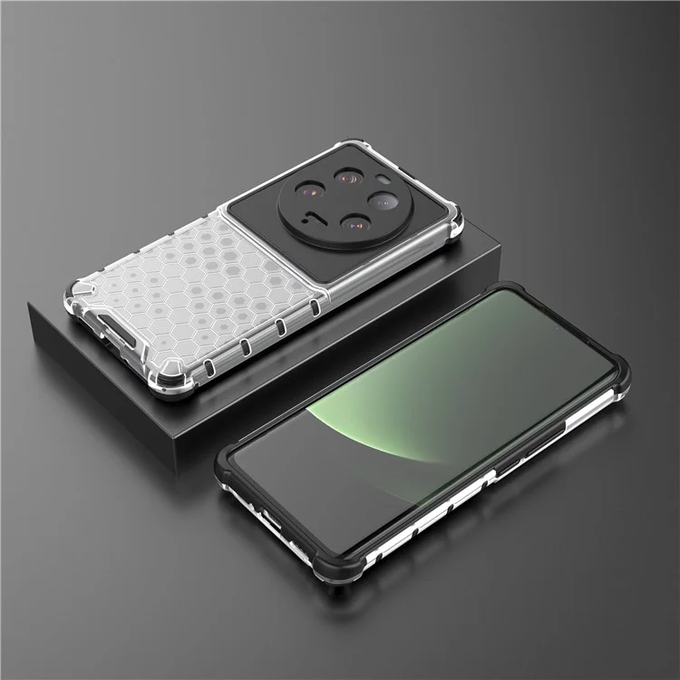 Für Xiaomi 13 Ultra Anti-Kratzer Wabenstruktur Handyhülle TPU+PC Anti-Drop Smartphone Cover - Grau