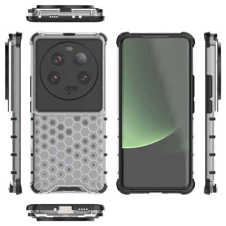Für Xiaomi 13 Ultra Anti-Kratzer Wabenstruktur Handyhülle TPU+PC Anti-Drop Smartphone Cover - Grau