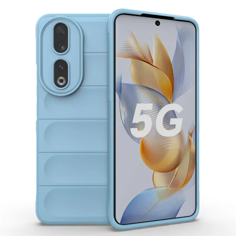 Flexible TPU Phone Case for Honor 90 , Drop Protection Phone Shell Protective Cover - Baby Blue