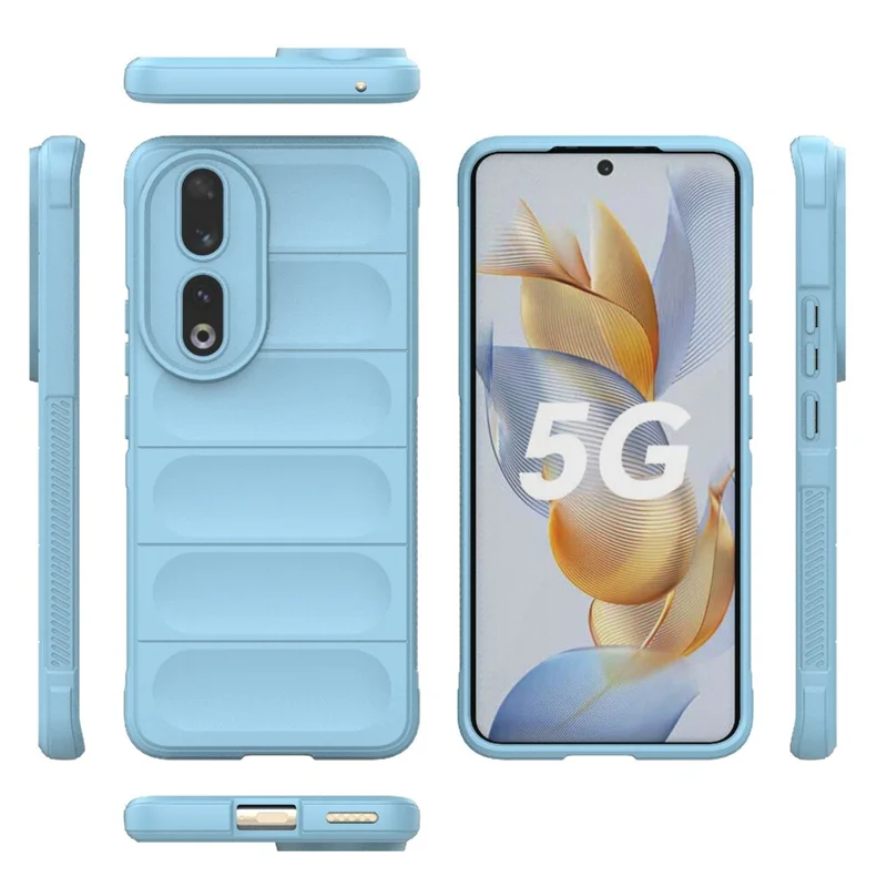 Flexible TPU Phone Case for Honor 90 , Drop Protection Phone Shell Protective Cover - Baby Blue