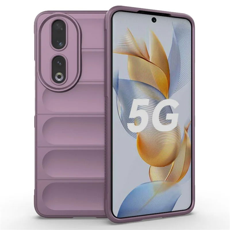 Flexible TPU Phone Case for Honor 90 , Drop Protection Phone Shell Protective Cover - Light Purple