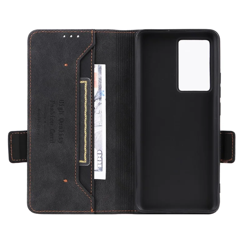 For Xiaomi Poco F5 Pro 5G / Redmi K60 Pro 5G / K60 5G Shockproof Phone Case Hardware Decor Stand Wallet PU Leather Cover - Black