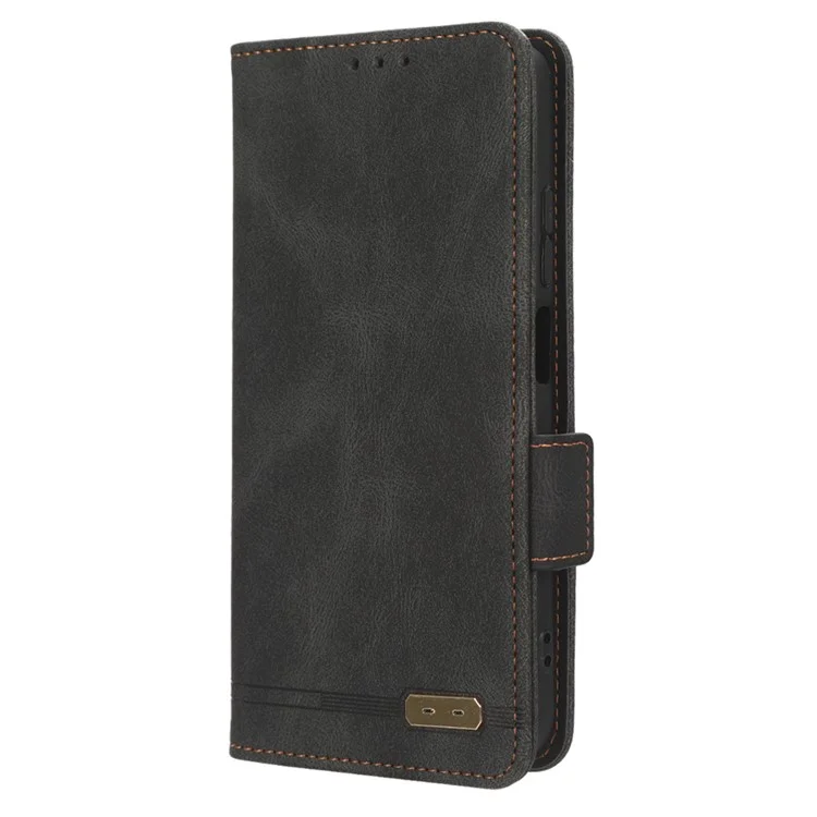 For Xiaomi Redmi Note 12S 4G Dustproof Phone Case Hardware Decor Stand Cover Wallet PU Leather Shell - Black