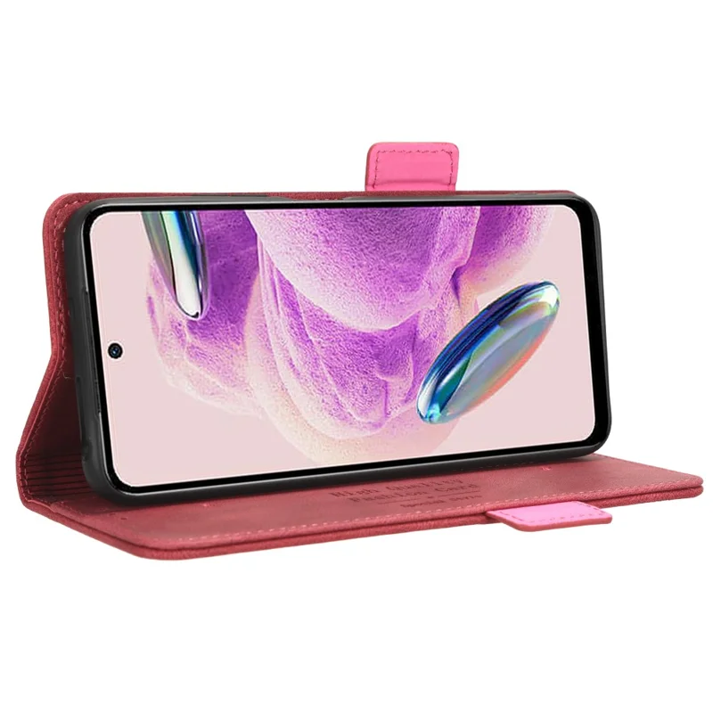 For Xiaomi Redmi Note 12S 4G Dustproof Phone Case Hardware Decor Stand Cover Wallet PU Leather Shell - Rose
