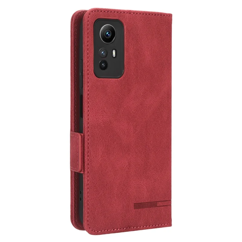 For Xiaomi Redmi Note 12S 4G Dustproof Phone Case Hardware Decor Stand Cover Wallet PU Leather Shell - Rose