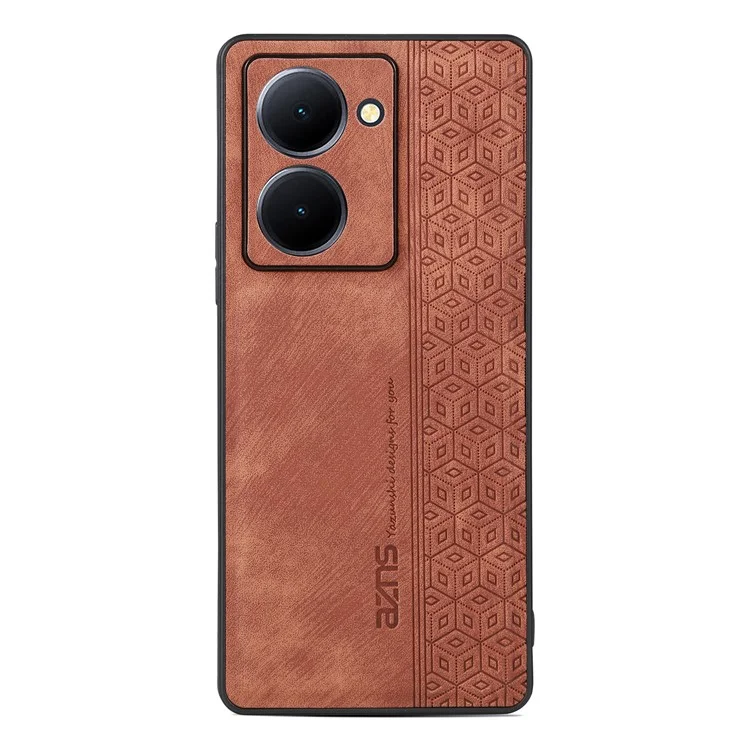 AZNS For vivo Y78 5G Funda de teléfono móvil Funda de piel de imitación + TPU con estampado Funda protectora antiara ñazos - Marrón