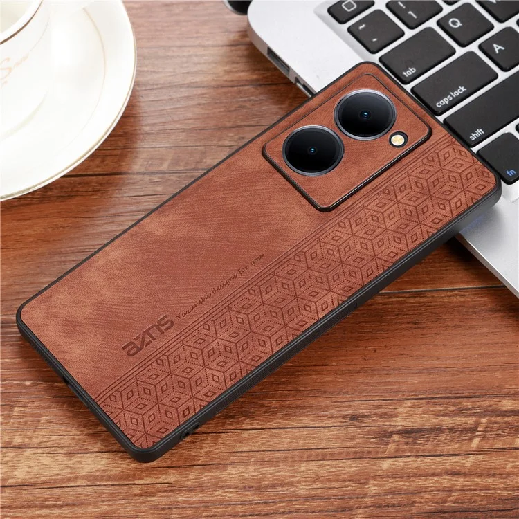 AZNS For vivo Y78 5G Funda de teléfono móvil Funda de piel de imitación + TPU con estampado Funda protectora antiara ñazos - Marrón
