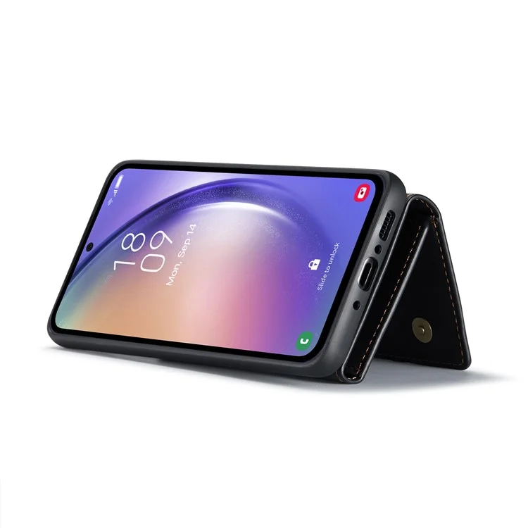 DG.MING M1 Series For Samsung Galaxy A14 5G / A14 4G Funda de Cartera Magnética con Soporte para Teléfono Carcasa Trasera de PC+TPU Recubierta de Cuero - Negro