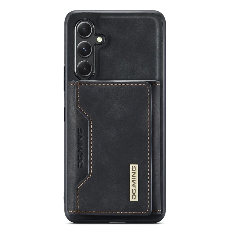 Étui portefeuille amovible DG.MING M2 Series pour Samsung Galaxy A14 4G / 5G, étui de téléphone en PC et TPU avec revêtement en cuir PU et support - Noir