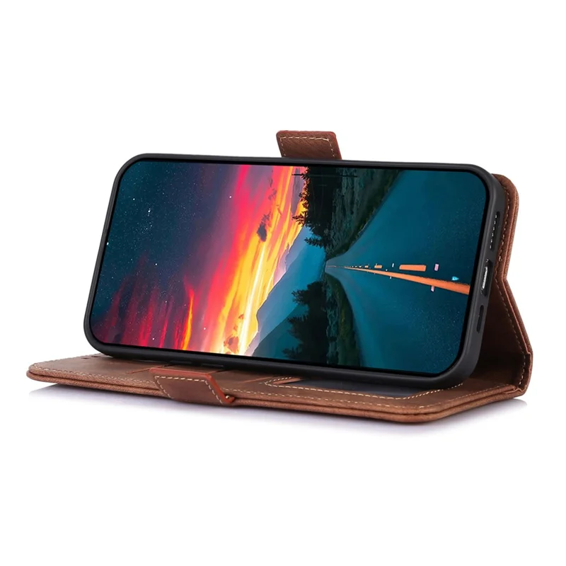 ABEEL For Honor X8 5G / 70 Lite 5G Retro Wallet Phone Case PU Leather Stand Phone Cover - Brown