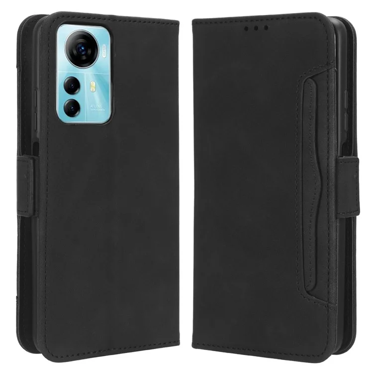 For ZTE Blade V41 Smart / A72s / Optus X Max PU Leather Wallet Multiple Card Slots Phone Case Stand Phone Cover - Black