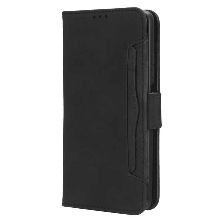 For ZTE Blade V41 Smart / A72s / Optus X Max PU Leather Wallet Multiple Card Slots Phone Case Stand Phone Cover - Black