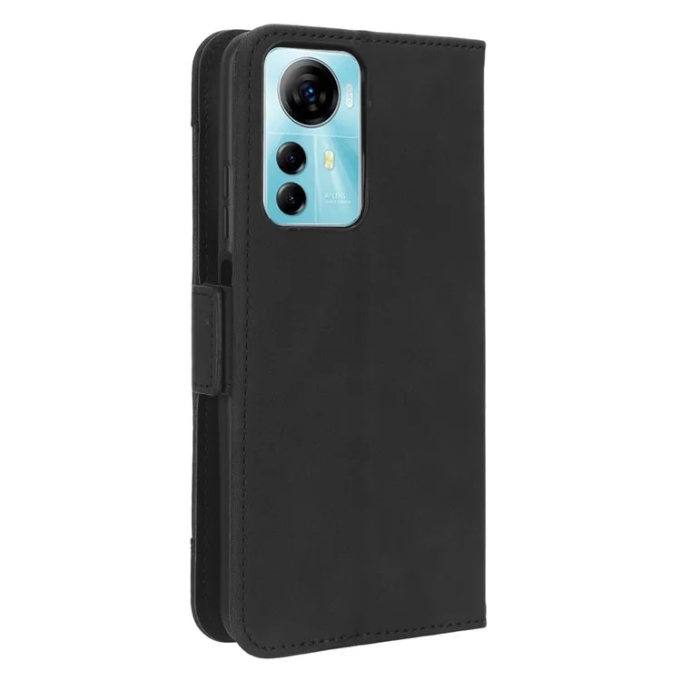 For ZTE Blade V41 Smart / A72s / Optus X Max PU Leather Wallet Multiple Card Slots Phone Case Stand Phone Cover - Black