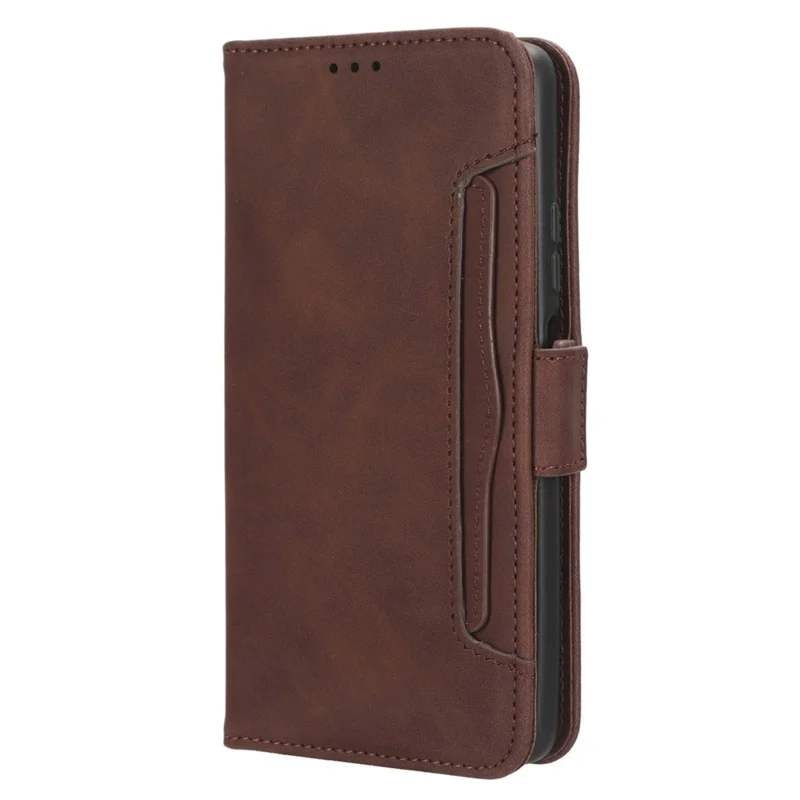 For ZTE Blade V41 Smart / A72s / Optus X Max PU Leather Wallet Multiple Card Slots Phone Case Stand Phone Cover - Brown