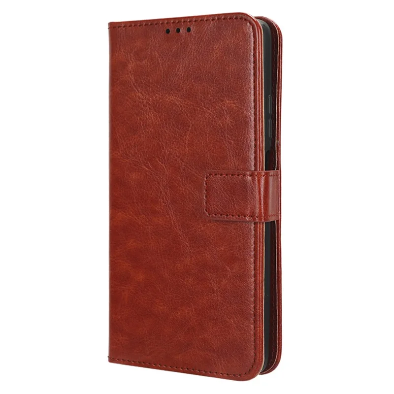 For ZTE Blade V41 Smart / A72s / Optus X Max TPU + PU Leather Case Wallet Cell Phone Stand Cover with Crazy Horse Texture - Brown