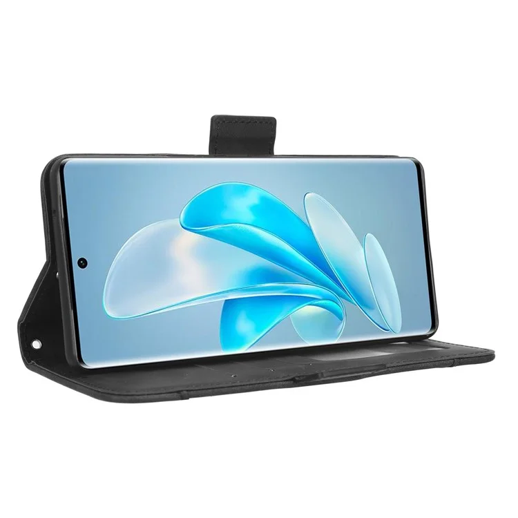For vivo S17e 5G PU Leather Wallet Multiple Card Slots Folio Flip Case Stand Phone Cover - Negro